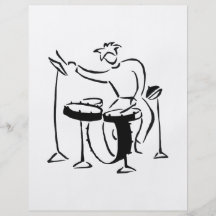Trap set drummer abstract bw sketch design personalized flyer