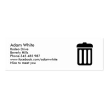 Trash bin symbol business card templates