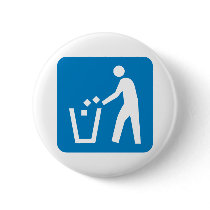 Trash / Garbage / Refuse Highway Sign Pinback Buttons