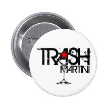 Trash Martini Black Logo Button