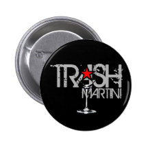Trash Martini Black Logo Button