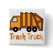 Trash Truck Pinback Button