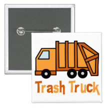 Trash Truck Pinback Button