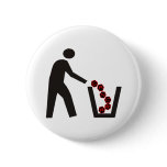 Trashing Cancer Pinback Buttons
