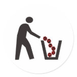 Trashing Cancer Round Stickers