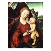 Traubenmadonna von Lucas Cranach d. ?. um 1525 ?l Postcard