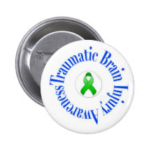 Traumatic Brain Injury Awareness Button