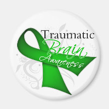 Traumatic Brain Injury Awareness Ribbon Magnets