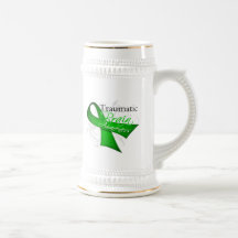 Traumatic Brain Injury Awareness Ribbon Coffee Mugs