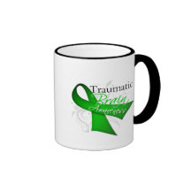 Traumatic Brain Injury Awareness Ribbon Mugs