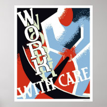 Travail avec soin WPA 1936 Affiche