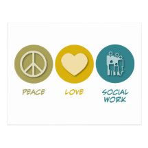 Travail social d'amour de paix cartes postales