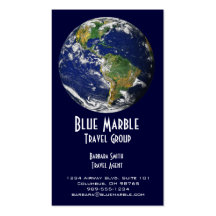 Travel Agent & Agency_blue marble_global Business Card