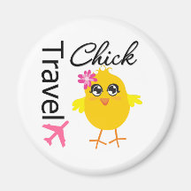 Travel Chick Refrigerator Magnet