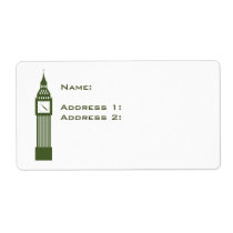 Travel Europe Big Ben labels