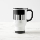 Travel Mug - Piano Keyboard black white
