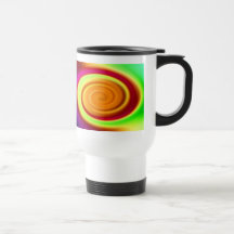 Travel Mug - Rainbow Swirl Abstract Pattern