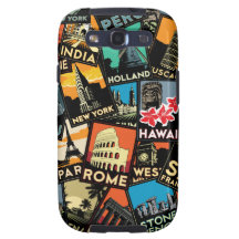 Travel posters retro vintage europe asia usa samsung galaxy s3 covers