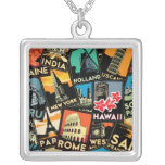 Travel posters retro vintage europe asia usa pendants