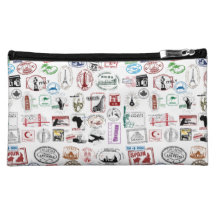 Travel Stamps Cosmetic Bags