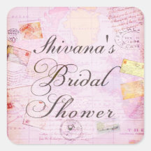 Travel Theme Bridal Shower stickers
