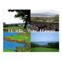 Travel to Hawaii Fore Golf Postcard