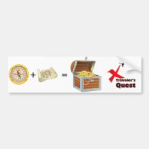 Traveler's Quest: Navigator + Map = Treasure Bumper Sticker