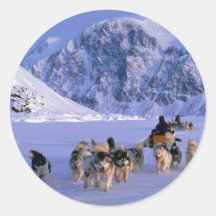 Travelling, Ellesmere Island Round Stickers