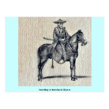 Travelling on horseback Ukiyo-e. Post Card