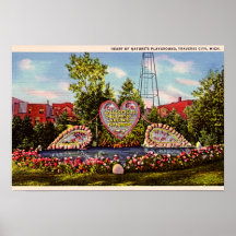 Traverse City, Michigan 1950 Tourist Image Poster