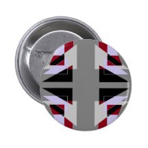 TRE 4 Triangles Abstract Grey Blue Red White Pinback Button