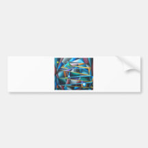 Treacherous Moons (colourful cubism) Bumper Stickers