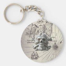 Treasure Island Pirate Skull Key Chain