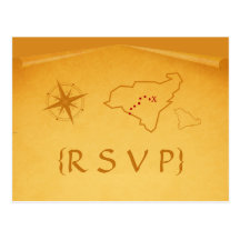 Treasure Map RSVP Postcard