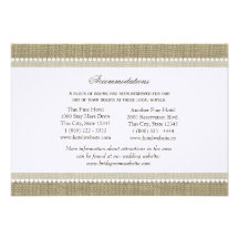 Treasured Hearts Burlap Look Directions Insert Personalized Announcement