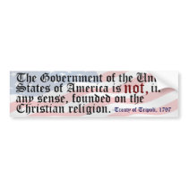Treaty of Tripoli Freethought Bumper Sticker
