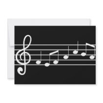 treble clef and notes : sheet music custom invite