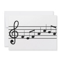 treble clef and notes : sheet music custom invitation