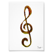 Treble Clef Art - Hand Carved and Digitized Photo Art