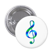 Treble Clef Blue and Green Pins