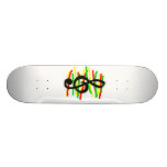 Treble Clef Graphic Black with Red Yellow Green Skate Board Deck