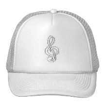 Treble Clef Graphic Design Just outlined Trucker Hats