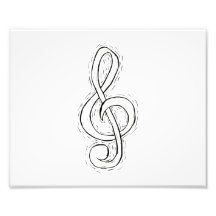Treble Clef Graphic Design Just outlined Photo