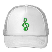Treble Clef Graphic Design Light Green Trucker Hat