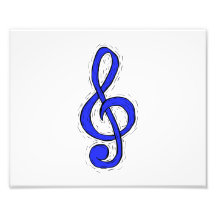 Treble Clef Graphic Design Medium Blue Photo Art