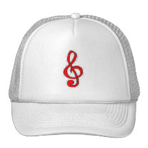 Treble Clef Graphic Design Red Hat