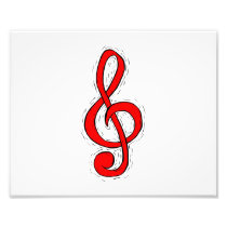 Treble Clef Graphic Design Red