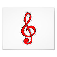 Treble Clef Graphic Design Red Photo