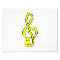 Treble Clef Graphic Design Yellow