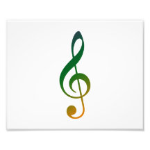 Treble clef green orange yellow photo print